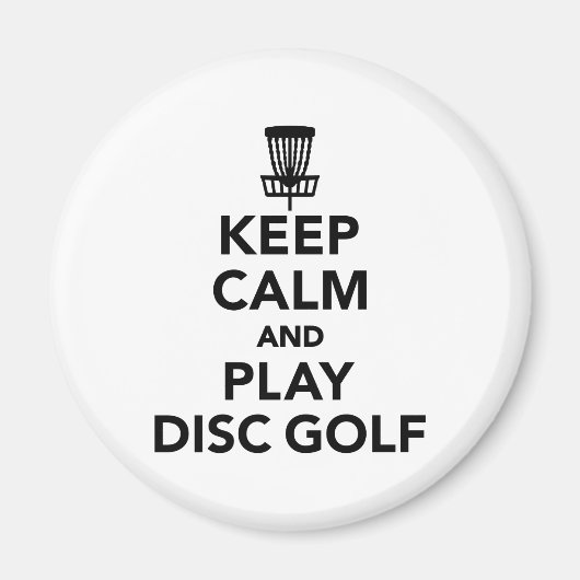 Houd kalm en speel Disc golf Magneet (Voorkant)