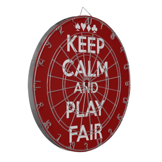 Houd kalm en speel eerlijk dartbord (Voorkant Links)