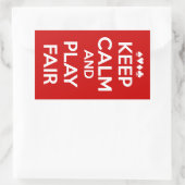 Houd kalm en speel eerlijk rechthoekige sticker (Tas)