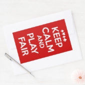 Houd kalm en speel eerlijk rechthoekige sticker (Envelop)