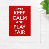 Houd kalm en speel eerlijk visitekaartje (Bureau)