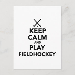 Houd kalm en speel Field Hockey Briefkaart