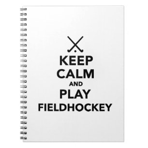 Houd kalm en speel Field Hockey Notitieboek