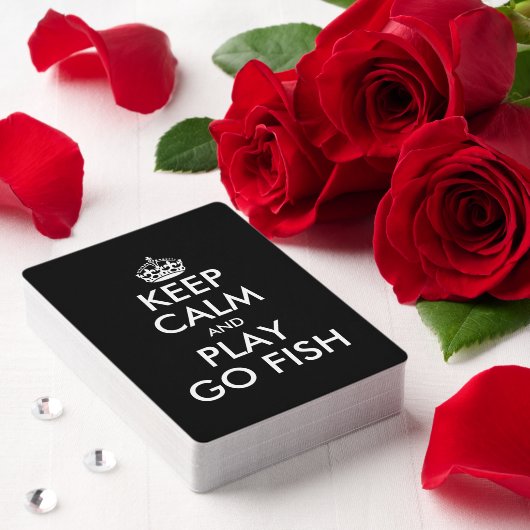 Houd kalm en speel Go Fish aangepaste speelkaarten (Insitu (Valentijn))