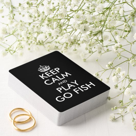 Houd kalm en speel Go Fish aangepaste speelkaarten (Insitu (Huwelijk))