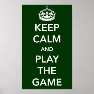 Houd Kalm en speel het Poster van het Spel