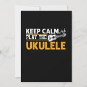 Houd kalm en speel het Ukulele Instrument Uke Cade Kaart (Voorkant)