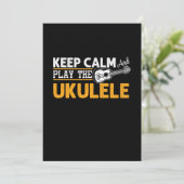 Houd kalm en speel het Ukulele Instrument Uke Cade Kaart (Staand voorkant)