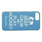 Houd kalm en speel Hockey douanelefoongevallen Case-Mate iPhone Case (Achterkant (Horizontaal))