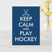 Houd kalm en speel hockey wenskaart kaart (Gele Bloem)