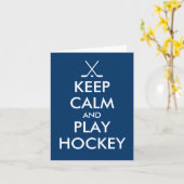 Houd kalm en speel hockey wenskaart kaart (Gele Bloem)