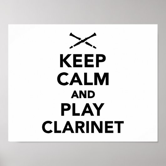 Houd kalm en speel klarinet poster (Voorkant)