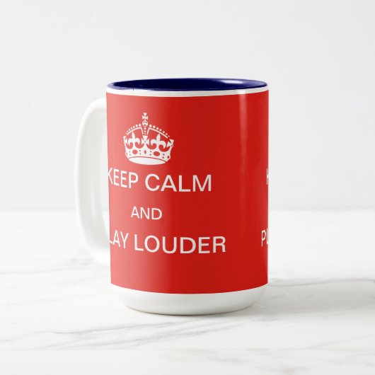 Houd kalm en speel meer mok (Voorkant links)