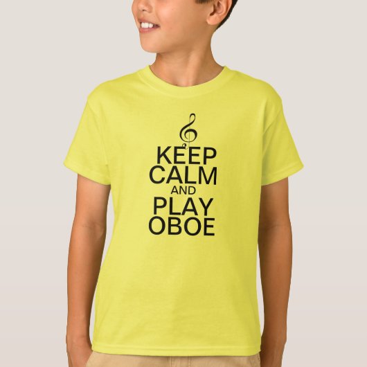 Houd kalm en speel Oboe T-shirt (Voorkant)