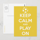 Houd kalm en speel op Geel Briefkaart (Voorkant / Achterkant)