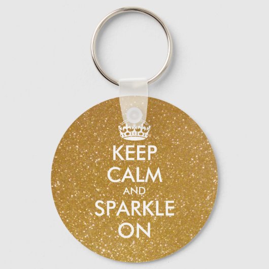 Houd kalm en speel op gouden sleutelhangers. sleutelhanger (Voorkant)