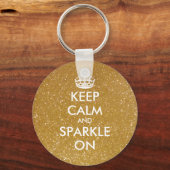 Houd kalm en speel op gouden sleutelhangers. sleutelhanger (Voorkant)