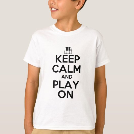 Houd kalm en speel op piano t-shirt (Voorkant)