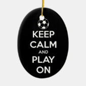 Houd kalm en speel op zwarte ovaal versiering keramisch ornament (Voorkant)