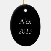 Houd kalm en speel op zwarte ovaal versiering keramisch ornament (Achterkant)