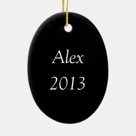 Houd kalm en speel op zwarte ovaal versiering keramisch ornament (Achterkant)