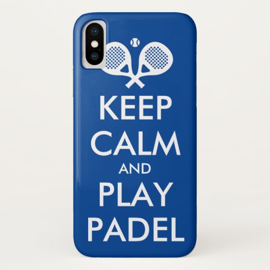 Houd kalm en speel padel tennis iPhone X cover (Achterkant)
