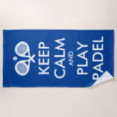 Houd kalm en speel padel tennis strandhanddoekcade strandlaken (Voorkant)