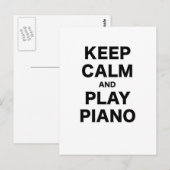 Houd Kalm en speel Piano Briefkaart (Voorkant / Achterkant)