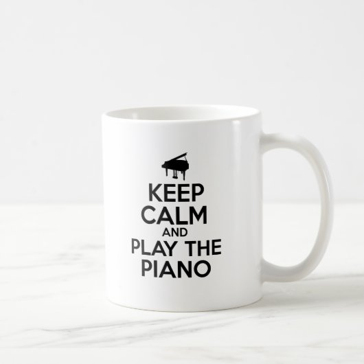Houd kalm en speel piano koffiemok (Rechts)