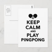 Houd kalm en speel Ping Pong Briefkaart (Voorkant / Achterkant)