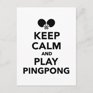 Houd kalm en speel Ping Pong Briefkaart