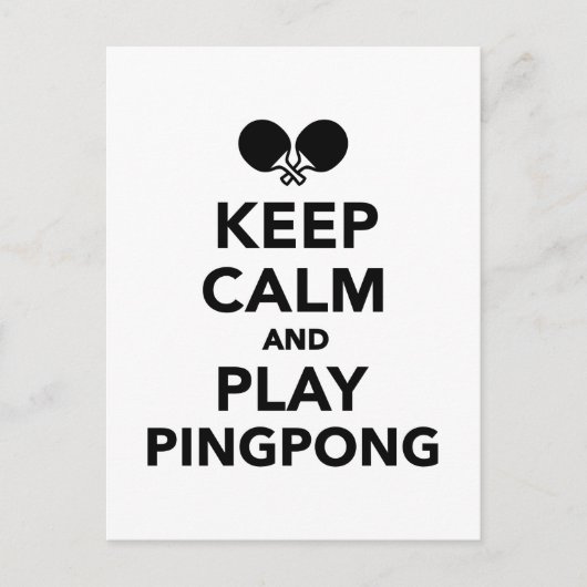 Houd kalm en speel Ping Pong Briefkaart (Voorkant)