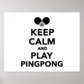 Houd kalm en speel Ping Pong Poster (Voorkant)