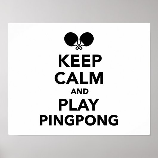 Houd kalm en speel Ping Pong Poster (Voorkant)