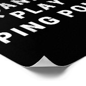 Houd kalm en speel pingelen de Tennis van de Lijst Poster (Hoek)