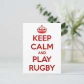 Houd kalm en speel Rugby Briefkaart (Staand voorkant)