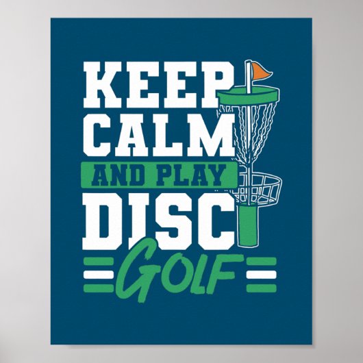 Houd kalm en speel Schijf Golf Frolf Recreationeel Poster (Voorkant)
