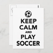 Houd kalm en speel Soccer Briefkaart (Voorkant / Achterkant)