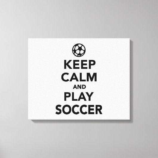 Houd kalm en speel Soccer Canvas Afdruk (Voorkant)