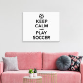 Houd kalm en speel Soccer Canvas Afdruk (Insitu (Woonkamer))
