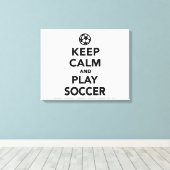Houd kalm en speel Soccer Canvas Afdruk (Insitu (Houten vloer))