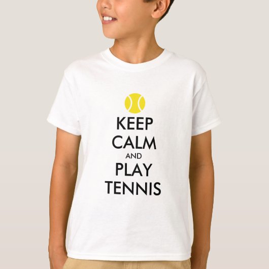 Houd kalm en speel tennis kinder shirt (Voorkant)