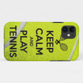 Houd kalm en speel tennissport Case-Mate iPhone case (Achterkant (horizontaal))