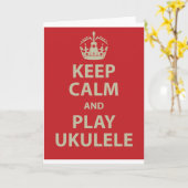 Houd Kalm en speel Ukelele Kaart (Gele Bloem)