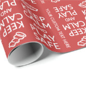 Houd kalm en speel Veilig aangepast verpakkingspap Cadeaupapier (Rol Hoek)