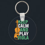 Houd kalm en speel Viola  Violist Sleutelhanger<br><div class="desc">retro orchestra muziekventilatorontwerp voor wie een snaarmuziekinstrument speelt in een muziekband of symfonie. Koel klassieke muziekliefhebbers voor violist,  violist,  muzikant en kunstenaar. Ideaal voor vioolleraar,  orkestfan en mensen die graag viool spelen of gewoon van muziek houden. Geweldig souvenir,  kerstcadeau en verjaardagscadeau voor familie en vrienden.</div>