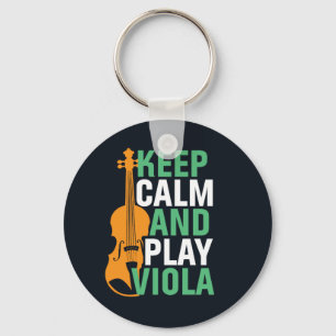 Houd kalm en speel Viola  Violist Sleutelhanger