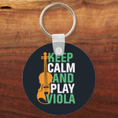 Houd kalm en speel Viola  Violist Sleutelhanger (Voorkant)