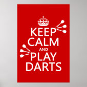 Houd kalm en Spel Darts (klantgerichte kleur) Poster (Voorkant)