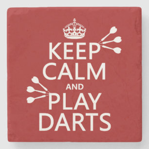 Houd kalm en Spel Darts (klantgerichte kleur) Stenen Onderzetter